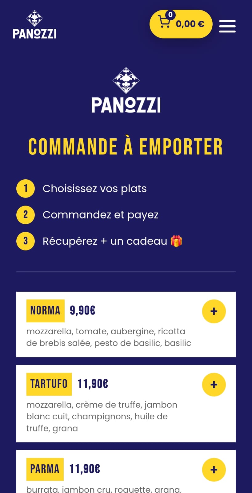 Panozzi - Menu